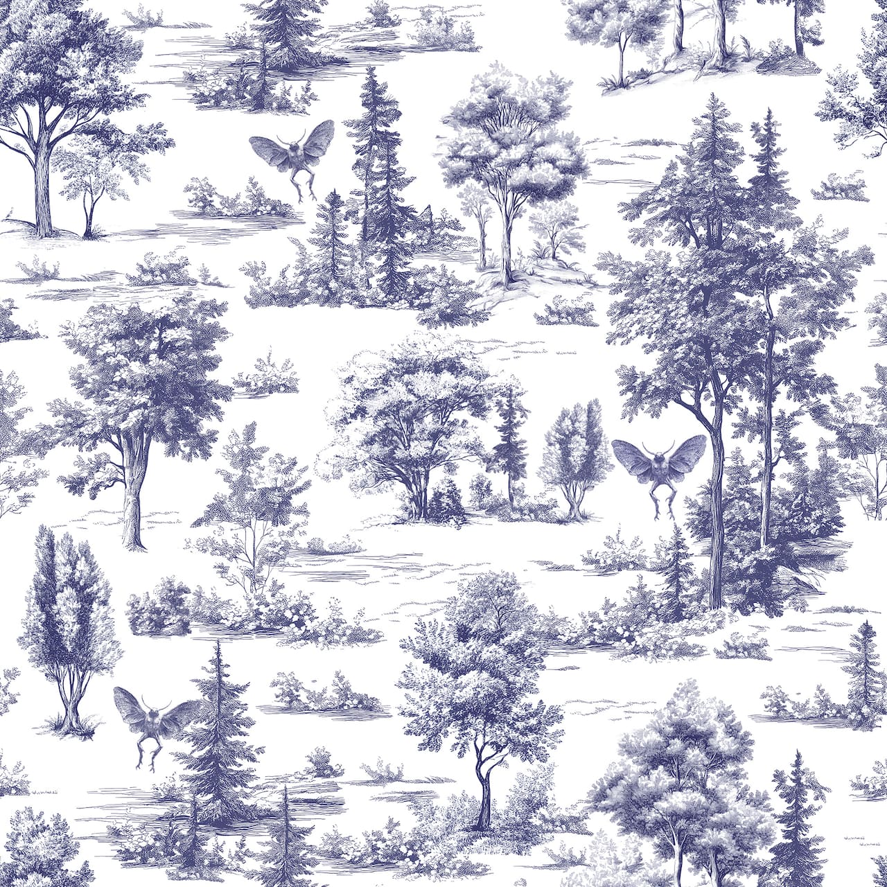 Designs Direct Mothman Novelty Toile Peel & Stick Wallpaper